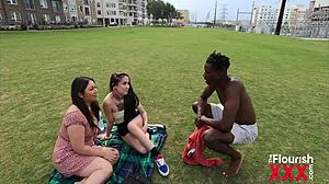 latina threesome with muscular ebony soccer player stephanie saint and zaria nova involving cum and blowjob