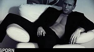 Elegant blonde milf cums in mouth