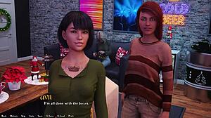 Being a dik 218 - brunette college girl shoves my head into her ass while she puts the star on the tree