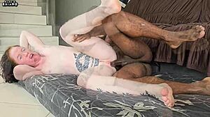 Brazilian BBW Takes Monster Black Cock in Anal Creampie Session