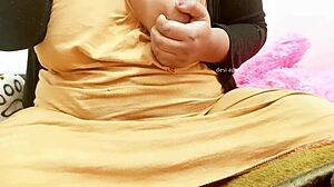 my friend’s sister playing with her boobs, damn hot!