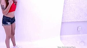 Picked Up Brunette Delivers Sensual Handjob at Outdoor Casting