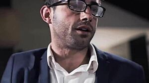 Hot brunette babe says, 'Join us for this intense 3-way sex session.'