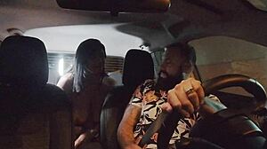 Nicoly mattos takes double penetration in car