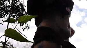 Novinha from Curitiba exposes herself outdoors for guys