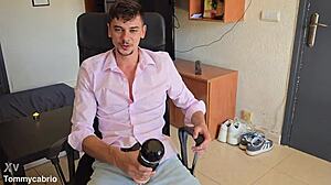 playing with a crazy toy that twists and turns, exploring its features on my skinny body