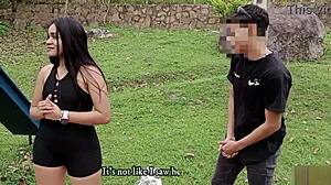 Risky Outdoor Sex With Horny Stepsister's Big Ass And Monster Cock!