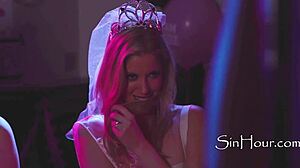 Wild Bachelorette Crashes Office Party with Interracial Pussy Play!