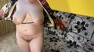 Married Milf Teases with Hairy Pussy