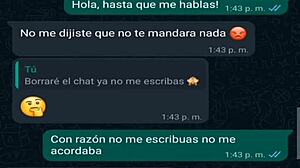 My friend in a mini short gets excited during our whatsapp chat