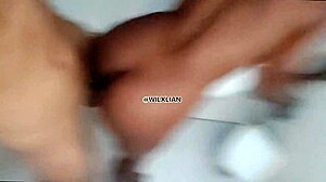 Milly Mulata's Ebony Pussy Fucked in Bathroom