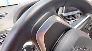 Cute Latina in lingerie rides hard at abandoned beach kiosk.