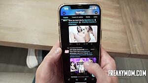 Blindfold prank turns steamy with stepmom Audrey Madison in taboo play