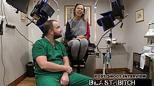 Kalani Luana moans as her breasts get blasted with cum in POV.