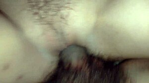 Hairless amateurs get creampied in shaved pussy fucking.