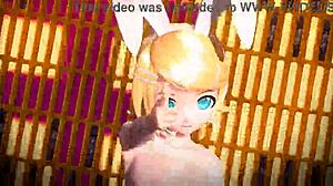 kagamine rin in alien bunny costume nude