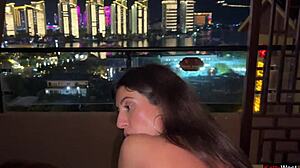 pool girl gets stranger off in 3 minutes at hotel! wild bedroom action!