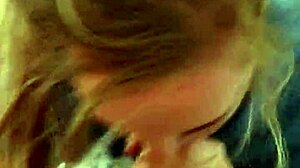 Blonde gags on hung stud explosion