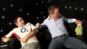 Hot Damn! Blonde Amy Seduces Two Men with Big Tits and Tight Body!