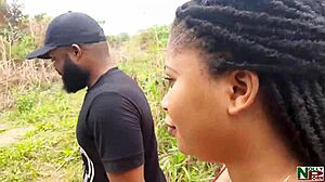 Ebony Pornstar Fucks by the River