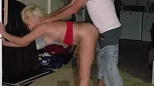 Blonde housewife smokes for big facials