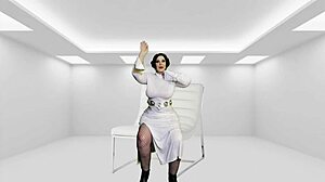 Granny Princess Leia Deep Throats Darth's Dick in Cosplay