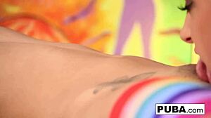 Abigail And Lily Evans Share Rough Lesbian Fun.