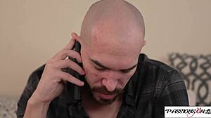 the female director rides her leading actor's big cock in a wet scene with deepthroat and muff diving