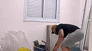 Amateur Licks Monster Cock In Bedroom