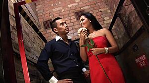 slutty brunette milf in red heels gets fingered and pounded