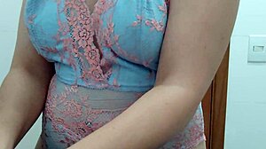 brazilian woman with big tits getting ready for live show