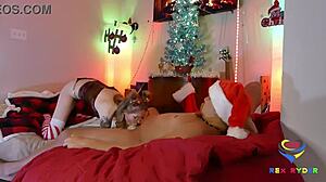 Daddy slams cute 18yo babe in reindeer cosplay hard!