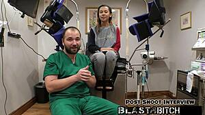 Kalani Luana moans as her breasts get blasted with cum in POV.