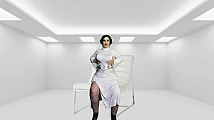 Granny Princess Leia Deep Throats Darth's Dick in Cosplay