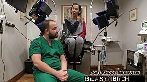 Kalani Luana moans as her breasts get blasted with cum in POV.