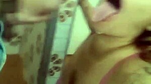 the guy fixed the shower and got a blowjob, cum all over my tits