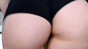 brunette with big ass gets anal fucked in cowgirl