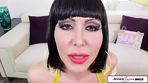 Watch jessica jaymes SUCKING and JERKING your big cock!