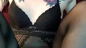 Trying a footjob in stockings for the first time