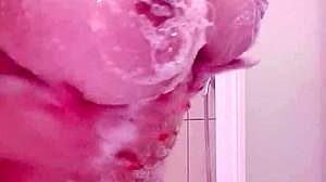 Sexy Babe Gropes Big Tits In Wet Shower Scene