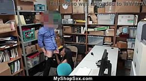 teen forced to suck security officer's cock under pressure