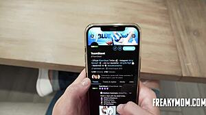 Blindfold prank turns steamy with stepmom Audrey Madison in taboo play