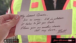 ZeroToleranceFilms - Smokin Hot Brunette Bangs Delivery Man HARD!