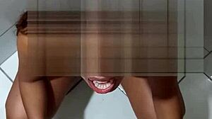 She takes piss and pays with a blowjob