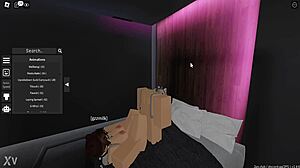 My girlfriend gives a footjob in Roblox
