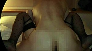 Japanese Amateur in Stockings Delivers Intense Handjob Piston Action