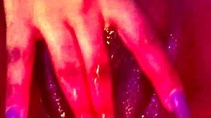 ebony babe masturbates her pussy until she cums hard.