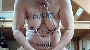 Female slave humiliated in master's office 😏