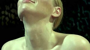 Hot blonde anal fucks and flogs male sub