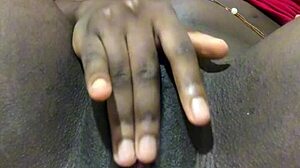 ebony woman in homemade solo video